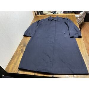 Vintage Burberrys Nova Check Womens Trench Coat Navy 12 Reg